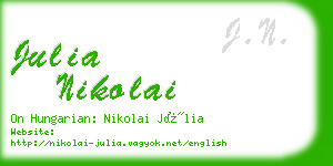 julia nikolai business card